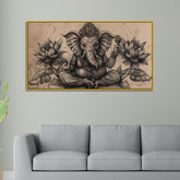 Retro Wall Décor – Vintage Lord Ganesha Painting